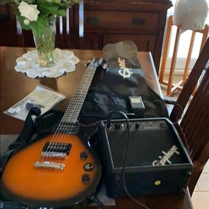 Epiphone Les Paul electric guitar with amp